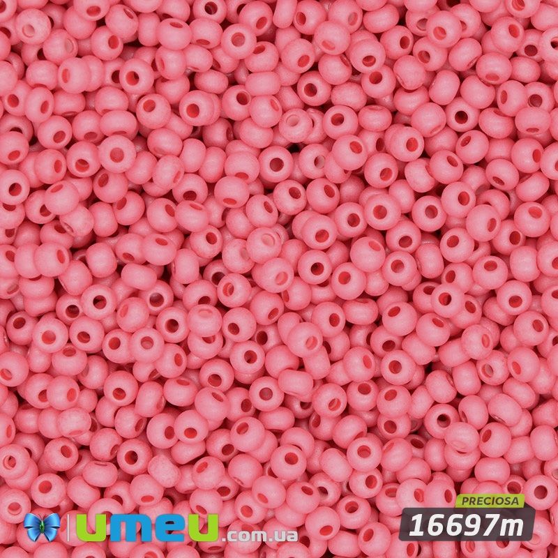 Бісер чеський №817m/16697m, Рожевий, Матовий, 10/0 (BIS-043935)