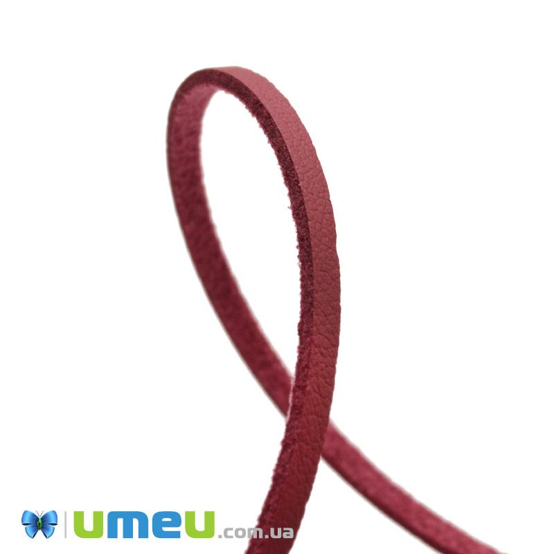 Замшево шкіряний шнур, 3 мм, Червоний темний (LEN-044168)