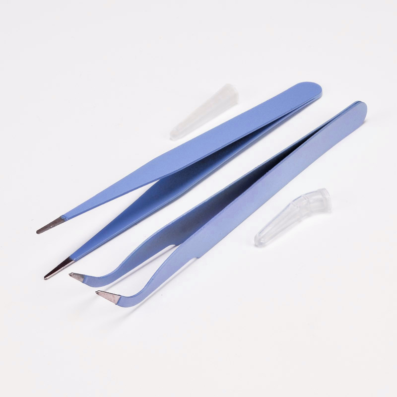 Набір пінцетів з нержавіючої сталі, 11,5 см, Бузковий (INS-053912)
