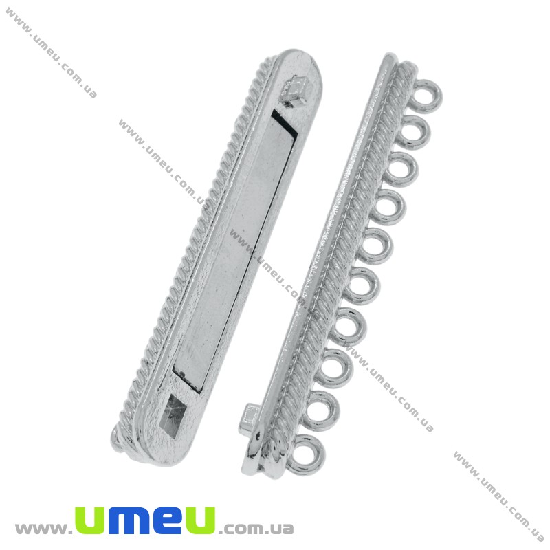 Замок магнітний на 10 ниток, Темне срібло, 48х14х7,5 мм (ZAM-024239)
