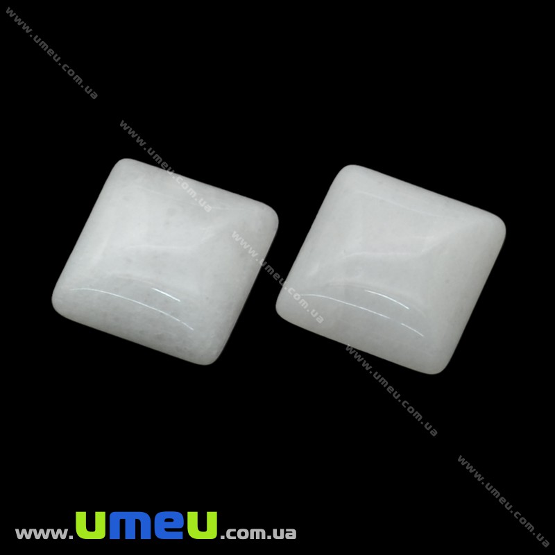 Кабошон нат. камінь Нефрит білий, Квадратний, 16х16 мм (KAB-033762)