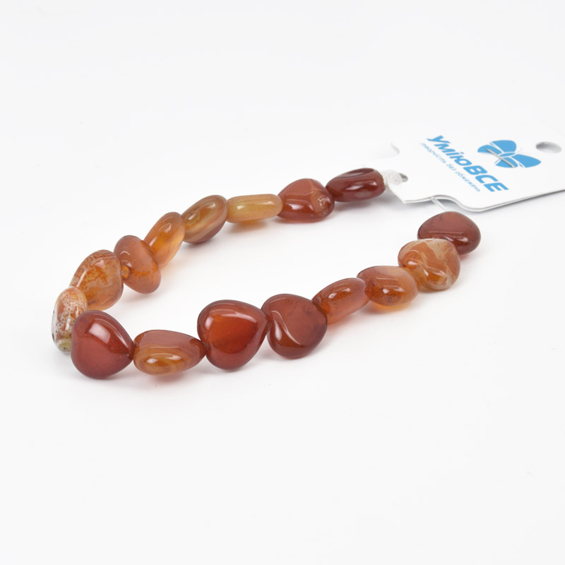 Бусины Агат красный, Натур. камень, 12х12 мм, Сердце, 18 см (BUS-057986)