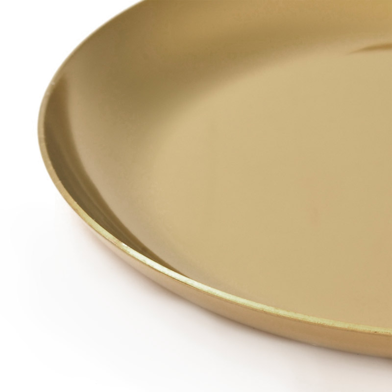 Декоративна тарілка з нерж. ст., 100х10 мм, Кругла, Золото (INS-051976)
