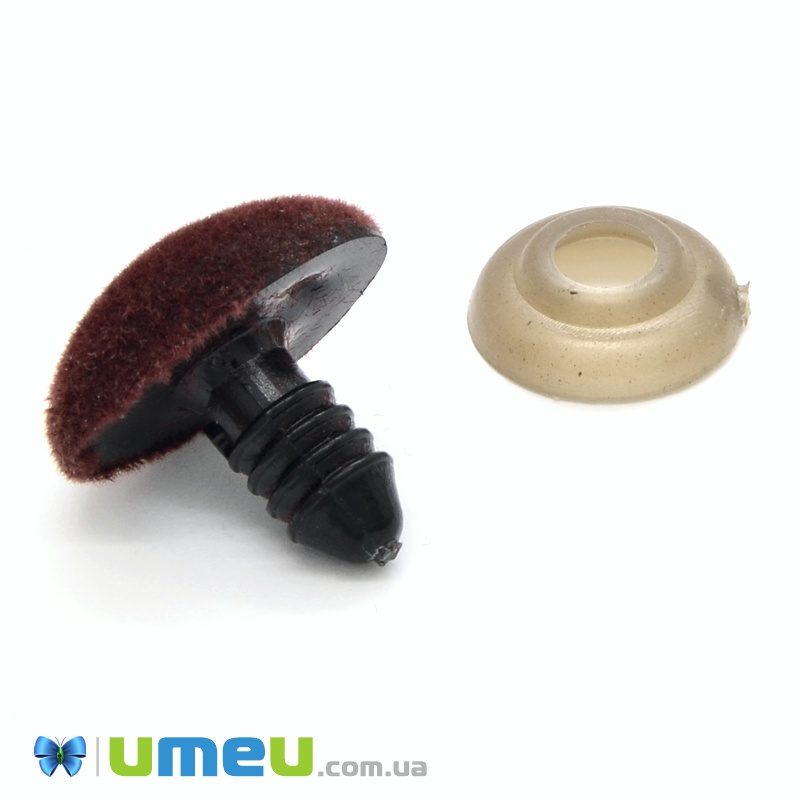 Носик зі штифтом (з заглушкою) оксамитовий, 18х14 мм, Коричневий (DIF-037473)