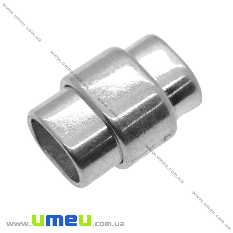 Замок магнітний для вклеювання шнура, Темне срібло, 20х15 мм (ZAM-009149)