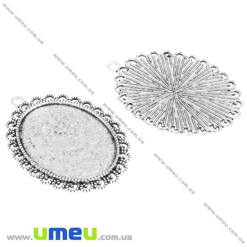 Основа овальна, 55х40 мм, 40х30 мм, Античне срібло (OSN-006642)