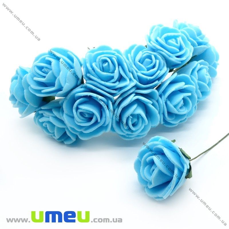 Роза латексная, 25 мм, Голубая, 1 шт (DIF-014633)