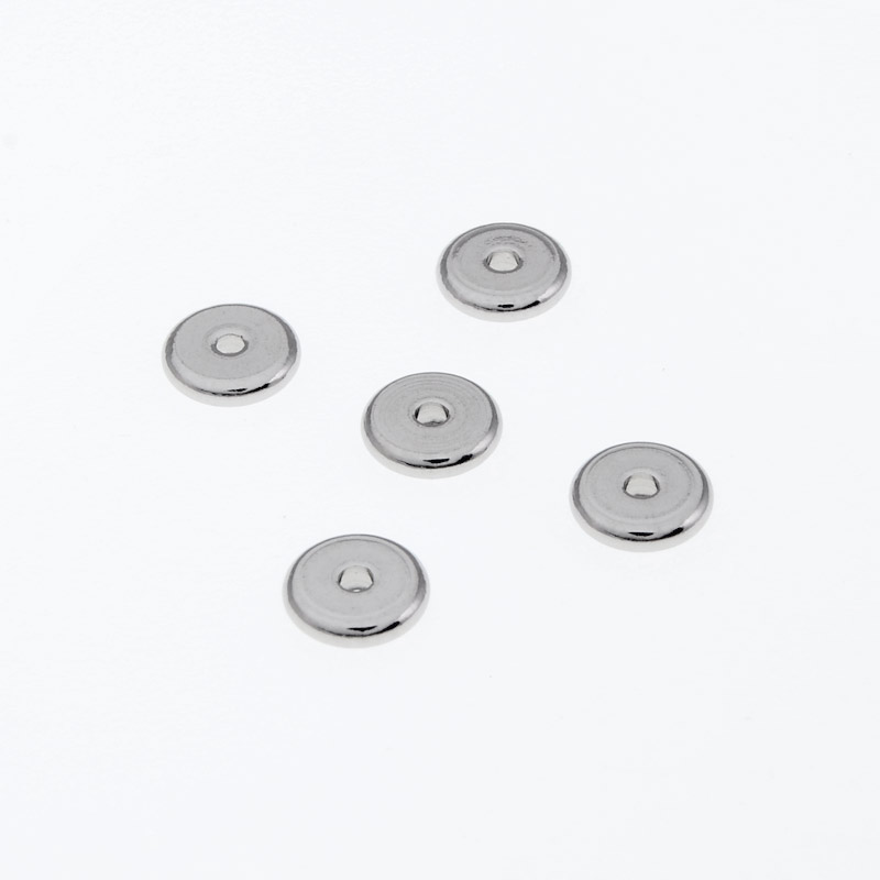 Намистини з нерж. сталі Круглі плоскі, 7х1,7 мм, Темне срібло (STL-055782)