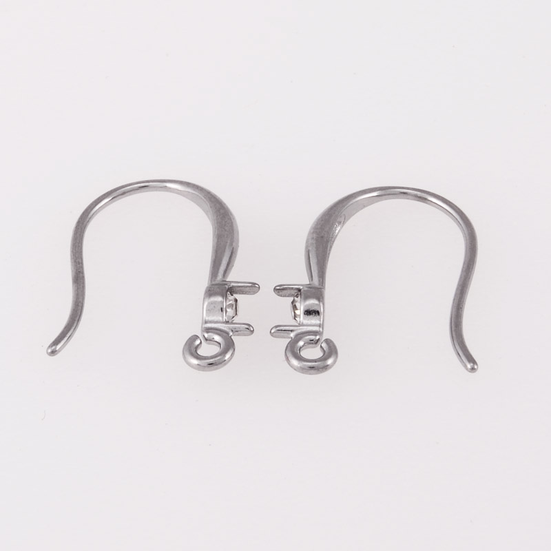 Швензы из нерж. стали со стразами, 17х11 мм, Темное серебро (STL-055914)