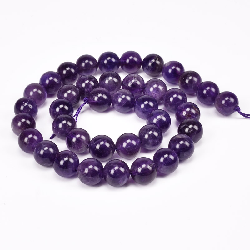 Намистини Аметист, Натур. камінь, 10,5 мм, Круглі (BUS-051621)