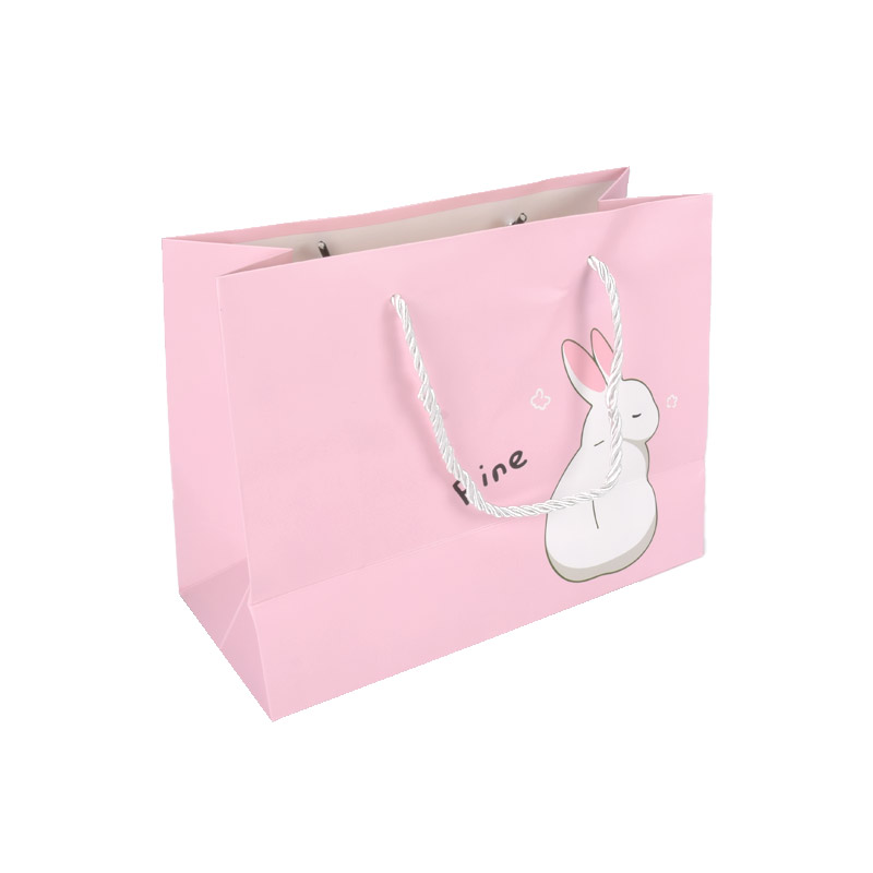 Подарунковий пакет Кролик, 23х18х10 см, Рожевий (UPK-035634)
