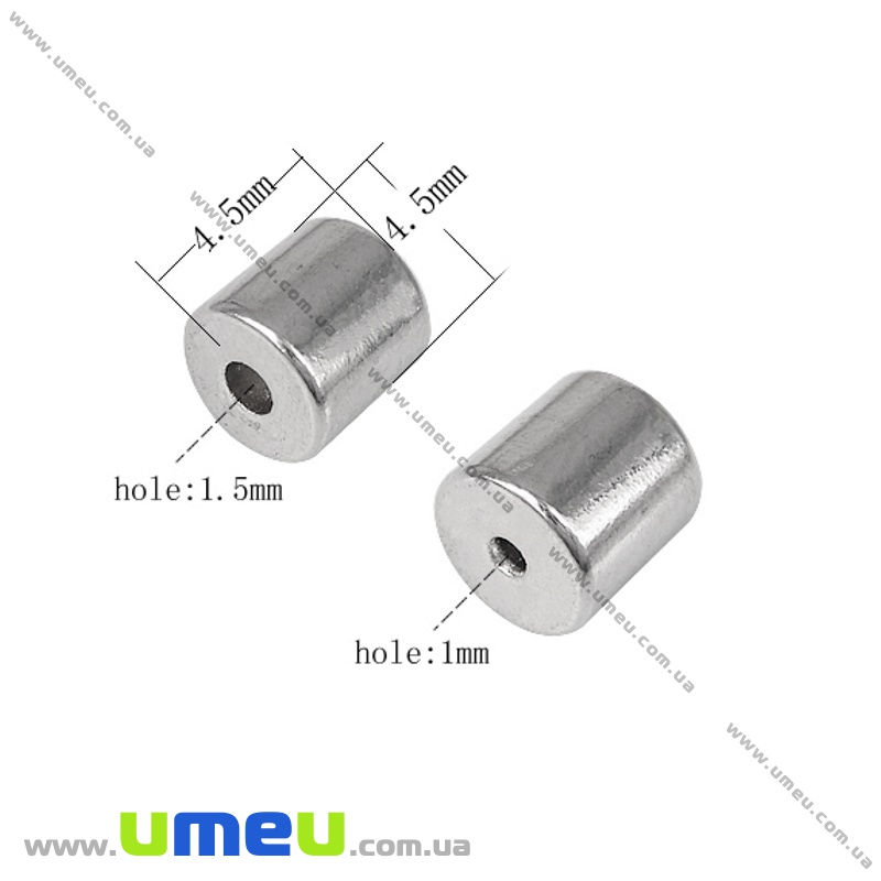 Замок магнітний гематит, Темне срібло, 9х4,5 мм (ZAM-036172)