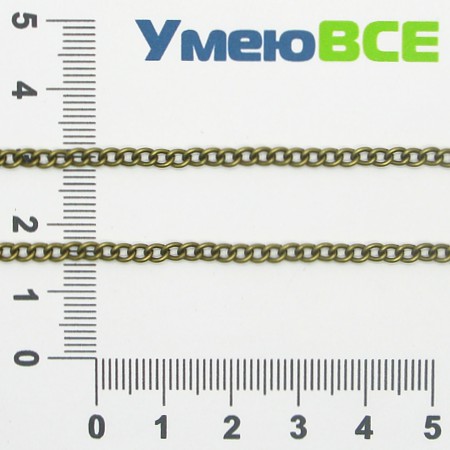 Цепь, Античная бронза, 4х3 мм (ZEP-007084)