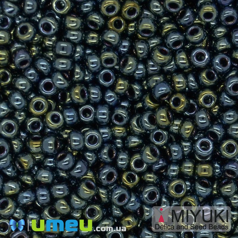 Бісер японський Miyuki круглий RR 11/0 №456, Ірис зелений (BIS-045599)