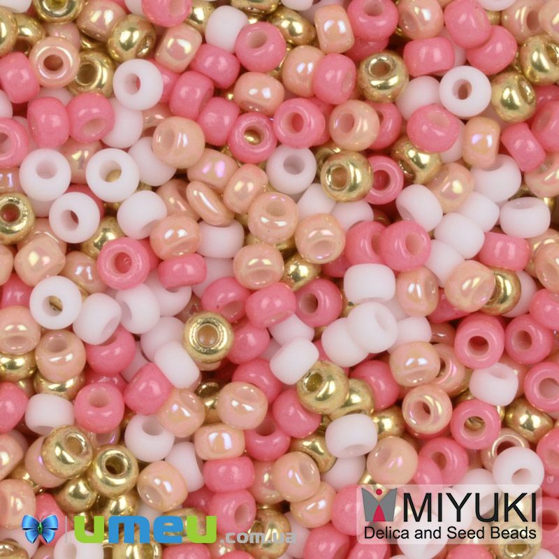 Бісер японський Miyuki круглий RR 8/0 №mix100, Рожевий (BIS-049833)