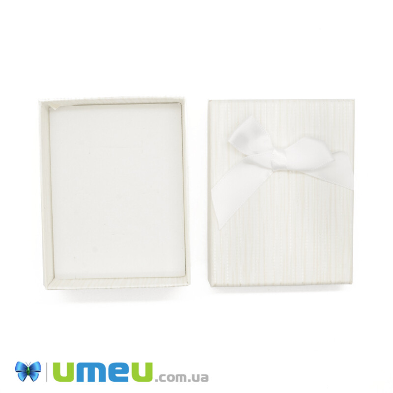 Подарочная коробочка Прямоугольная в полоску, 9х7х3 см, Молочная (UPK-042817)