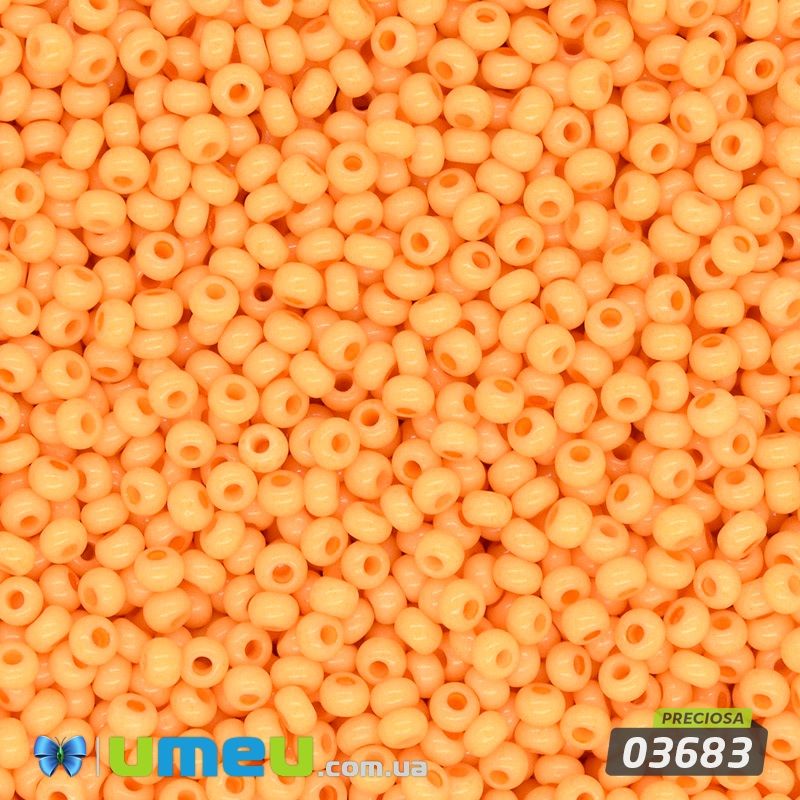 Бісер чеський №286/03683, Помаранчевий, Натуральний, 10/0 (BIS-043848)