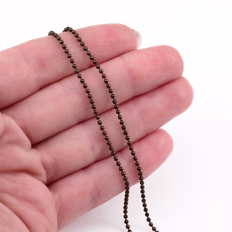 Ланцюг з кульками, Антична бронза, 1,5 мм (ZEP-003013)