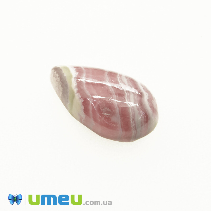 Кабошон нат. камінь Родохрозит, Крапля, 20,8х11,5 мм (KAB-036157)