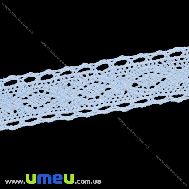 Мереживо бавовняне, 25 мм, Блакитне (LEN-016181)