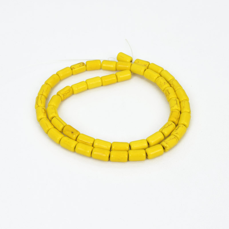 Намистини Бірюза пофарбована, Синт. камінь, 9х5 мм, Циліндр (BUS-057553)