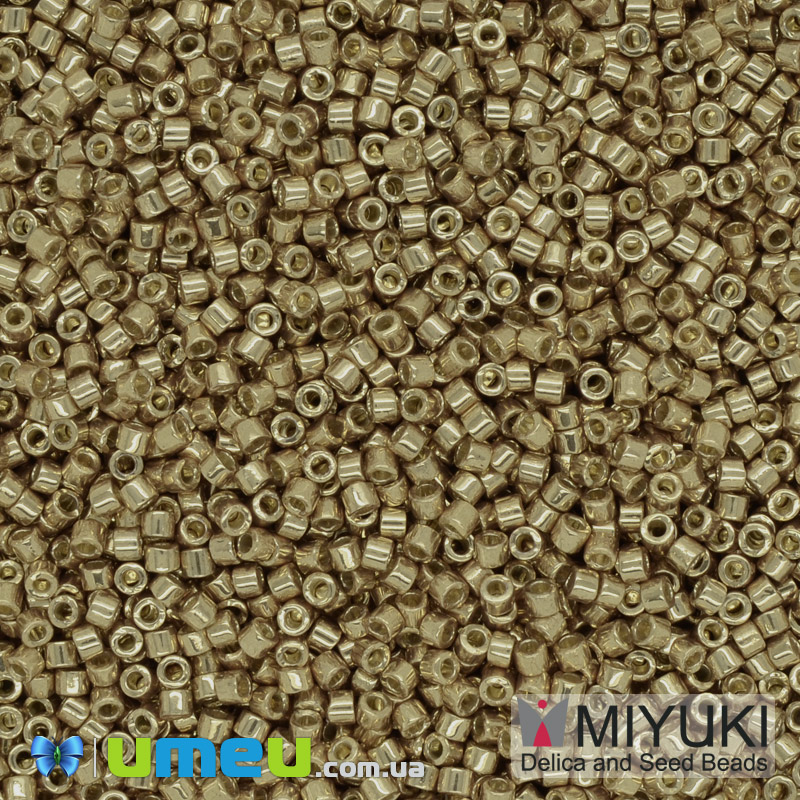 Бисер японский Miyuki Delica 11/0 DB1834, Duracoat Galvanized, Золотистый (BIS-040561)