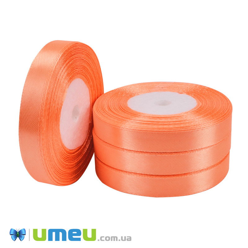 Атласна стрічка, 12 мм, Абрикосова (LEN-051008)