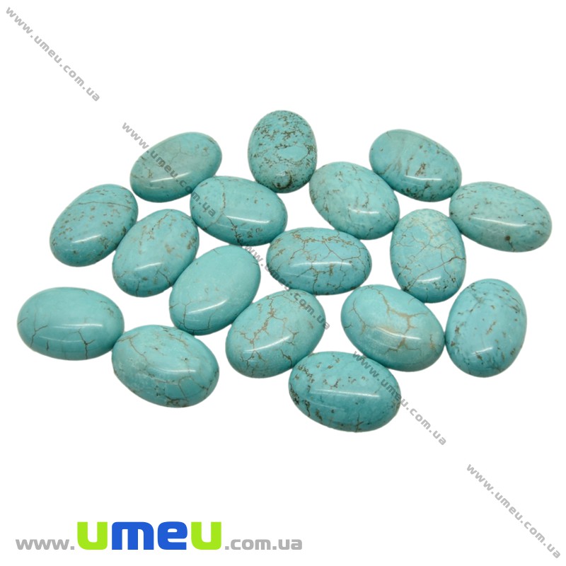 Кабошон нат. камінь Бірюза (син.), Овал, 25х18 мм (KAB-025983)