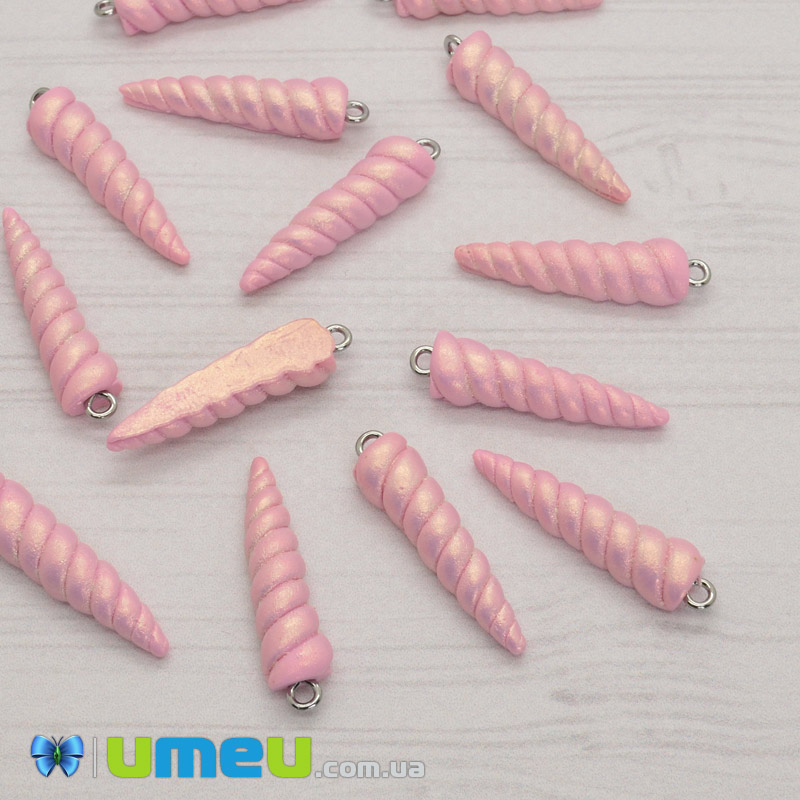 Ріг єдинорога, Рожевий перламутровий, 30 мм (OSN-040408)