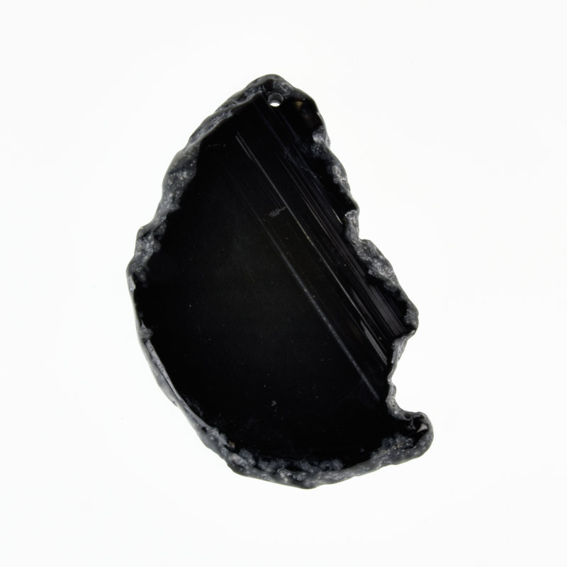 Зріз Агату, Чорний, 68х44 мм (POD-032545)