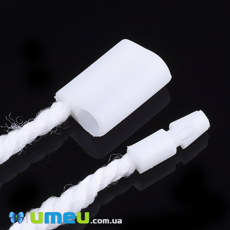 Шнурок полиэстеровый для крепления подарочных бирок, 19 см, Белый (UPK-043611)