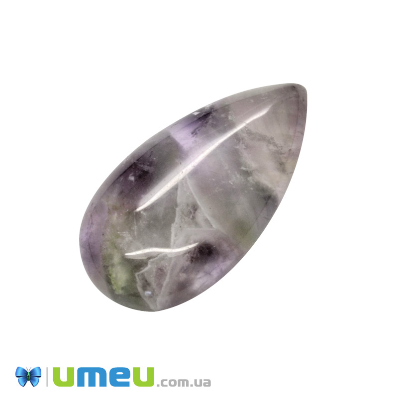 Кабошон нат. камінь Аметист, Крапля, 27,7 х15,1 мм (KAB-050669)