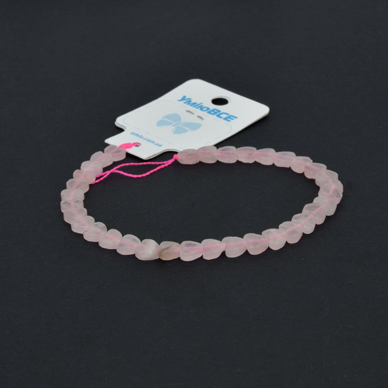 Намистини Кварц рожевий, Натур. камінь, 6х6 мм, Серце (BUS-057974)