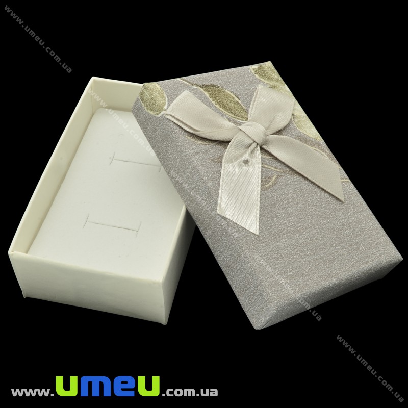 Подарункова коробочка Прямокутна з візерунком, 8х4,5х2,5 см, Сіра (UPK-023139)