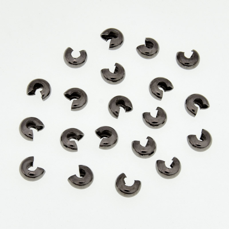 Намистини затискні Крімп, 4 мм, Чорна (BUS-012411)