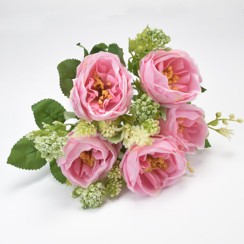 Букет півоній з добавками, 30 см, Рожевий (DIF-059286)