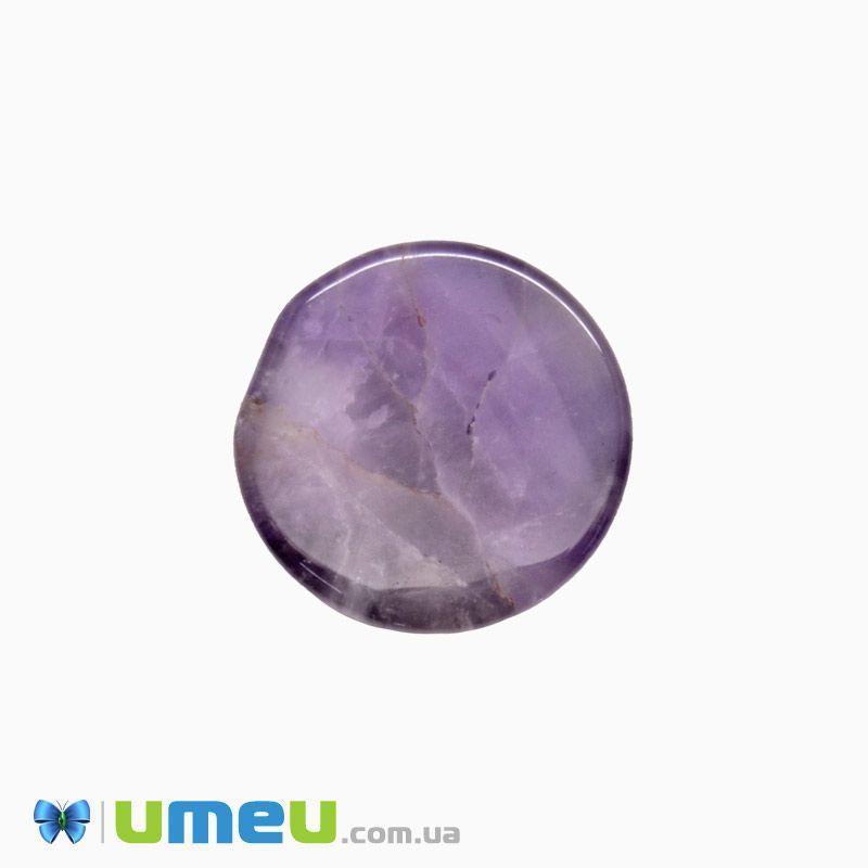 Кабошон нат. камінь Аметист УЦІНКА, Круглий, 16 мм (KAB-042028)