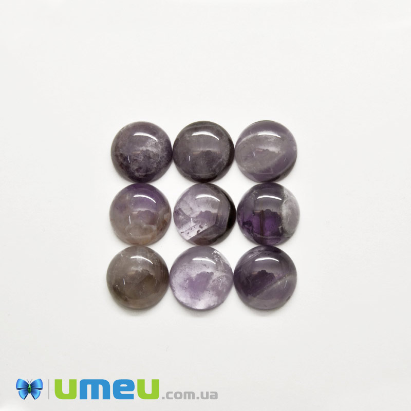 Кабошон нат. камінь Аметист, Круглий, 16 мм (KAB-050561)