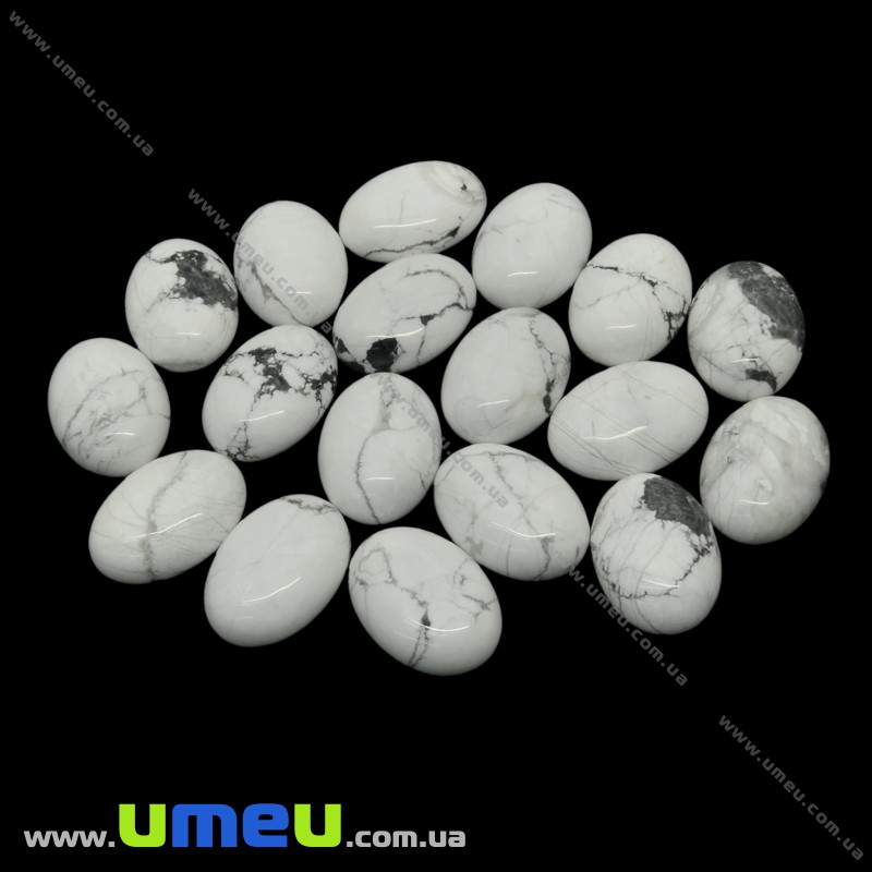 Кабошон нат. камінь Говлит, Овал, 25х18 мм (KAB-009427)