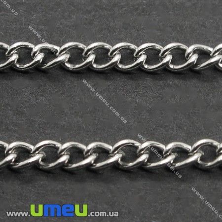 Ланцюг, Темне срібло, 4х3 мм (ZEP-007086)