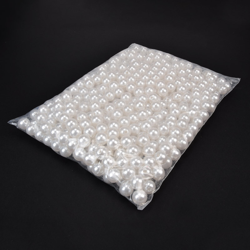 Намистини для сумок ОПТ, Пластикові, Круглі Перли, 12 мм, Білі (BUS-059591)