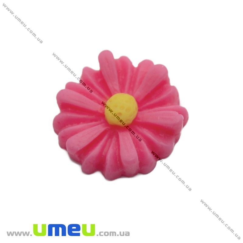 Кабошон з полімерної глини Ромашка малинова, 13 мм (KAB-001997)