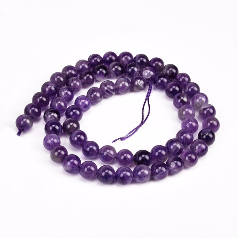 Намистини Аметист, Натур. камінь, 6,5 мм, Круглі (BUS-051714)