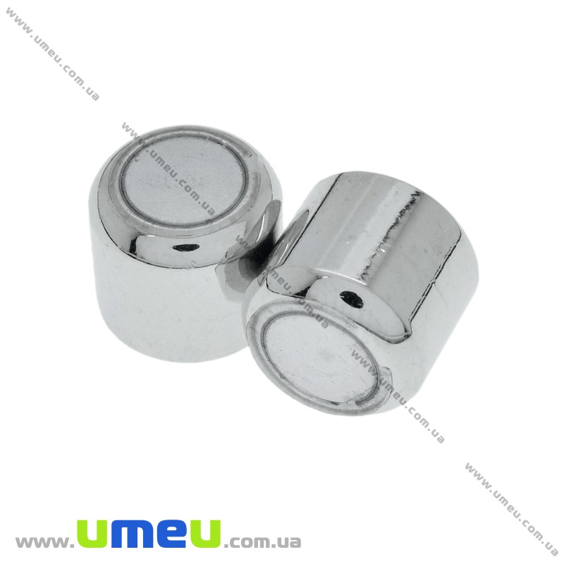 Замок магнитный для вклеивания шнура, Темное серебро, 21х11 мм (ZAM-024120)
