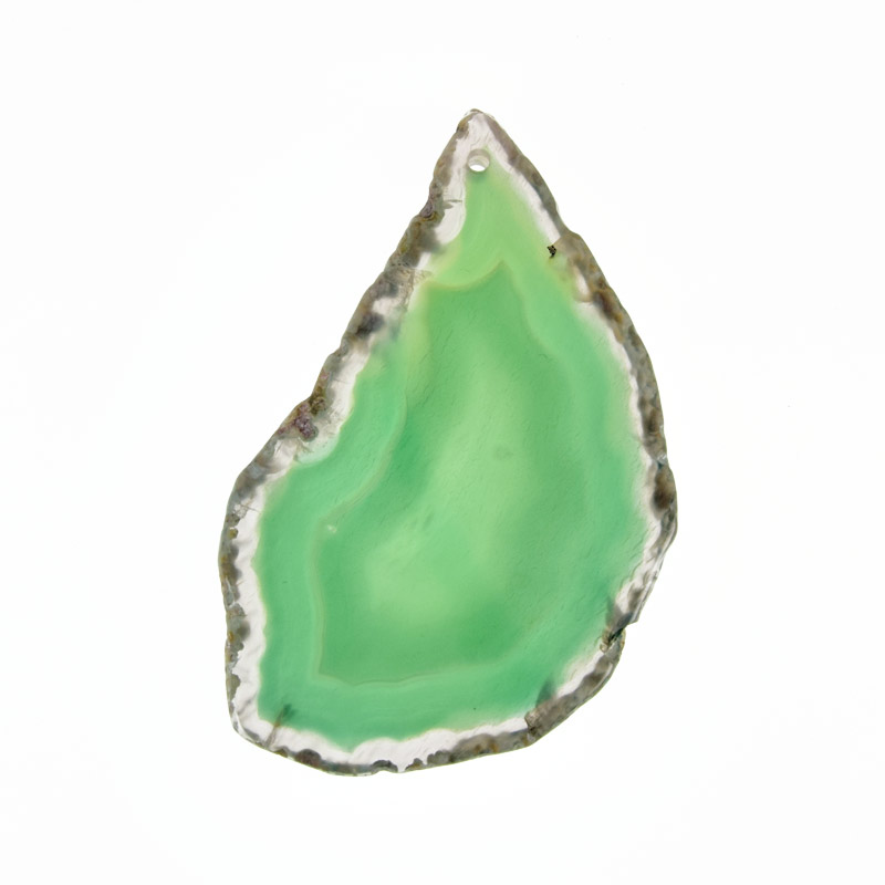 Зріз Агату, Зелений, 71х43 мм (POD-009276)