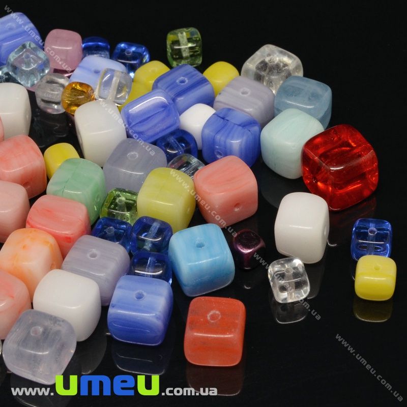 Намистини чеське скло Preciosa 92-Mix111-Cube-Multi (BUS-036614)