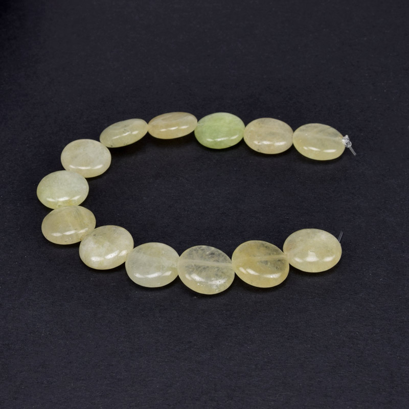 Бусины Пренит, Натур. камень, 14 мм, Круглые плоские (BUS-056189)