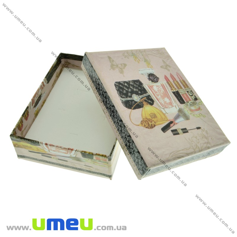 Подарункова коробочка Прямокутна з малюнком, 9х7х3 см, Рожева (UPK-023162)