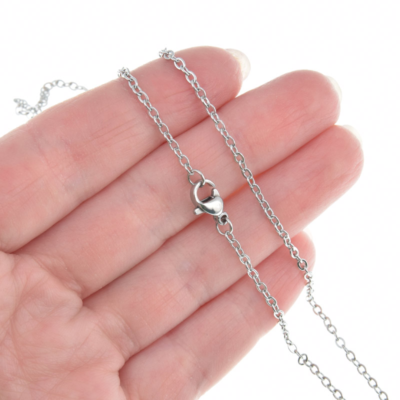 Основа на шею из нерж. ст., Темное серебро, 2 мм, 40 см (STL-005040)