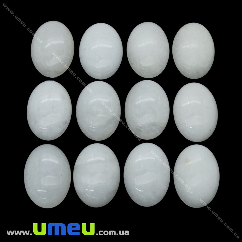 Кабошон нат. камінь Нефрит білий, Овал, 25х18 мм (KAB-020292)